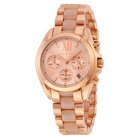 michael kors bradshaw mini rose gold chronograph with bracelet|mini bradshaw rose gold watch.